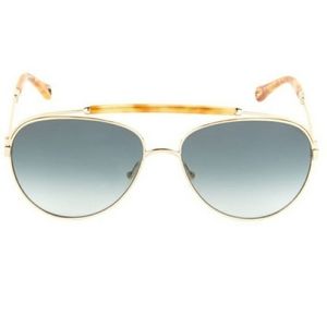 CHLOE 59MM AVIATOR SUNGLASSES WITH TORTOISE BAR